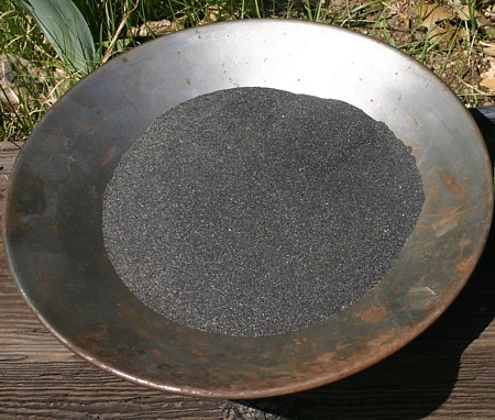 Gold Pan with black sand